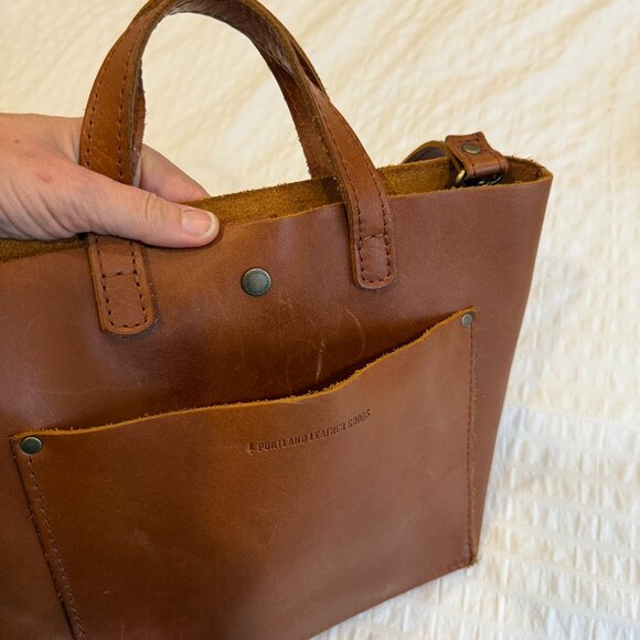 Portland Leather Mini Crossbody Tote in Honey - Picture 5 of 6